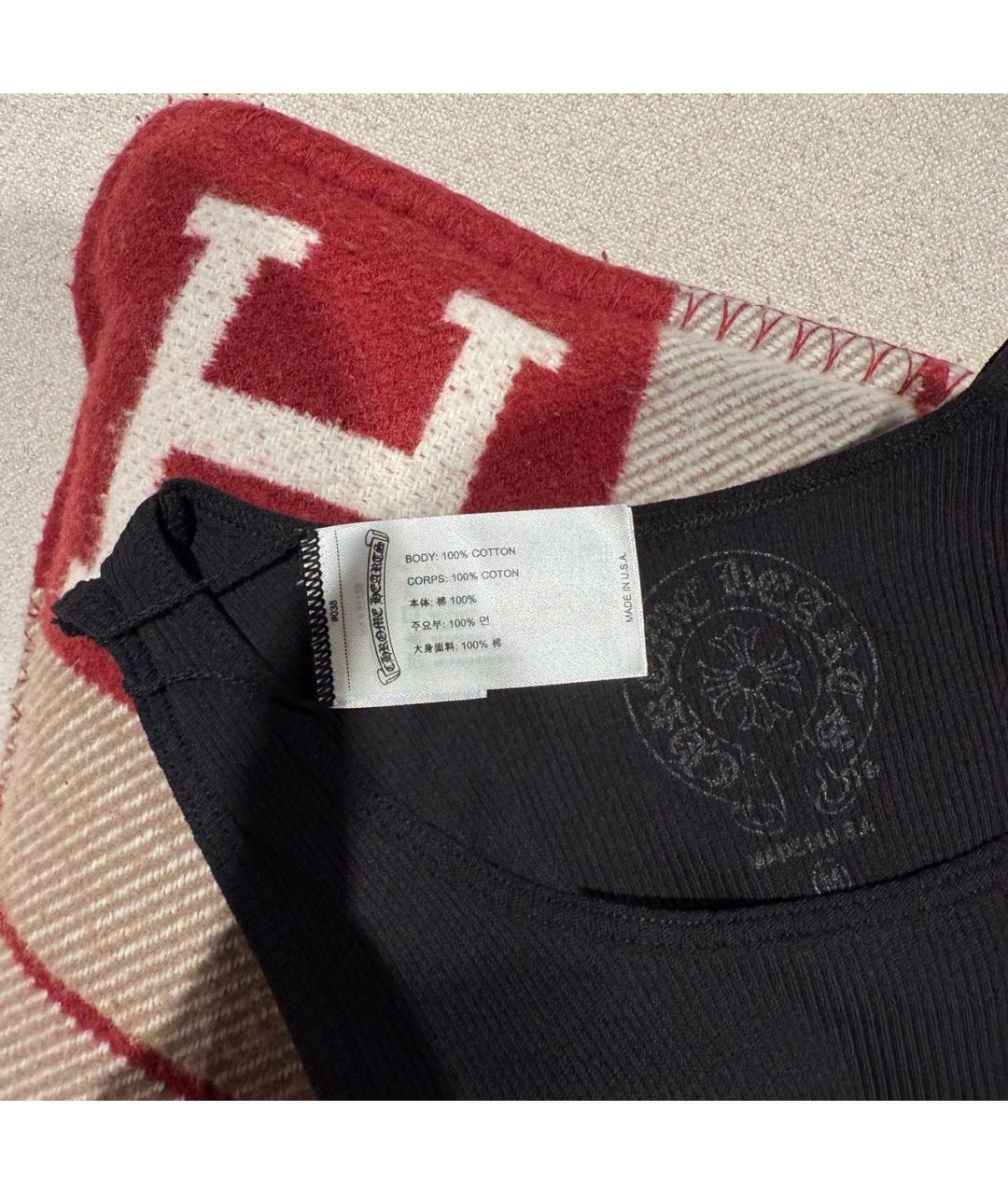 CHROME HEARTS Черная хлопковая майка, фото 6