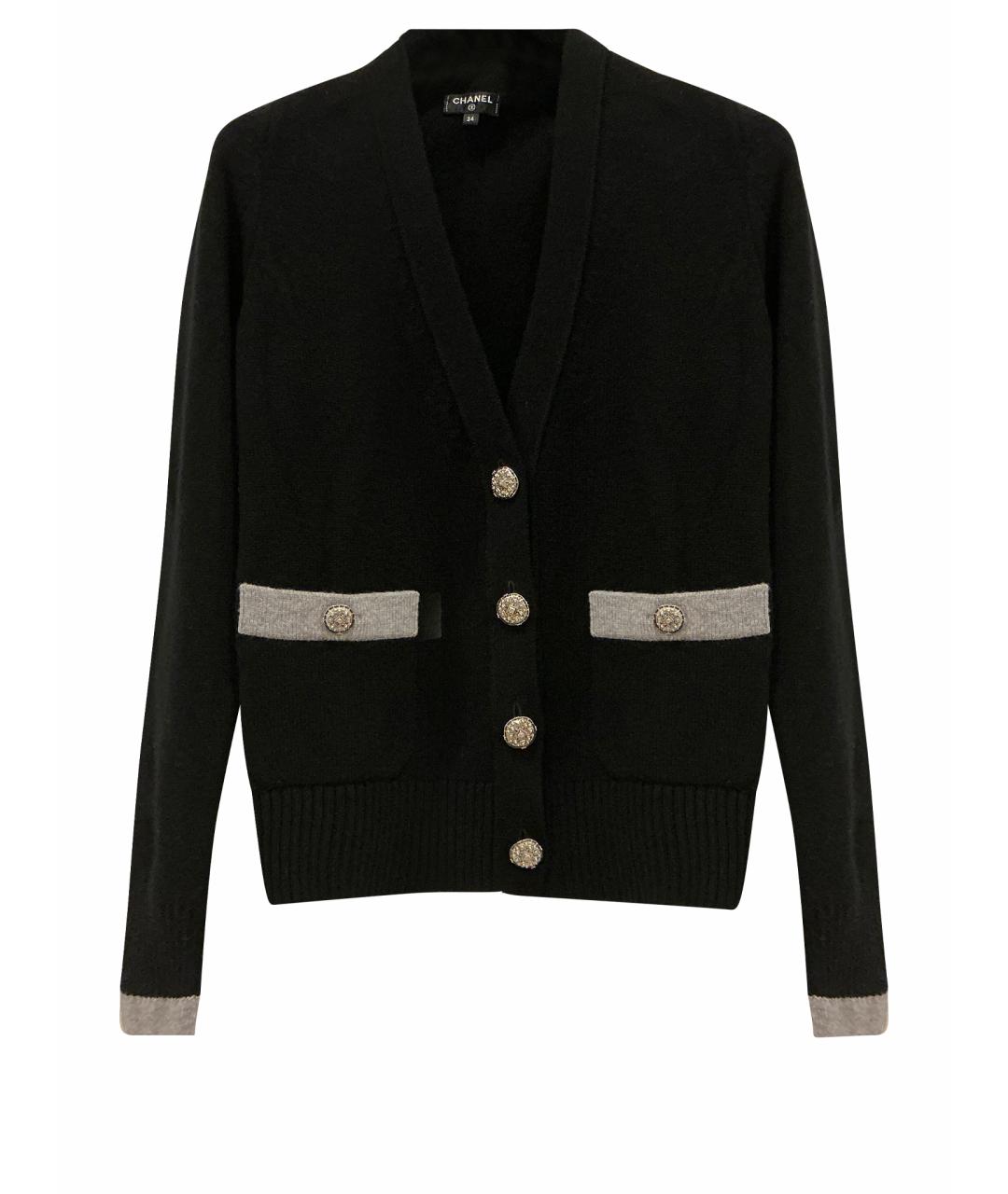 CHANEL Черный кашемировый кардиган, фото 1