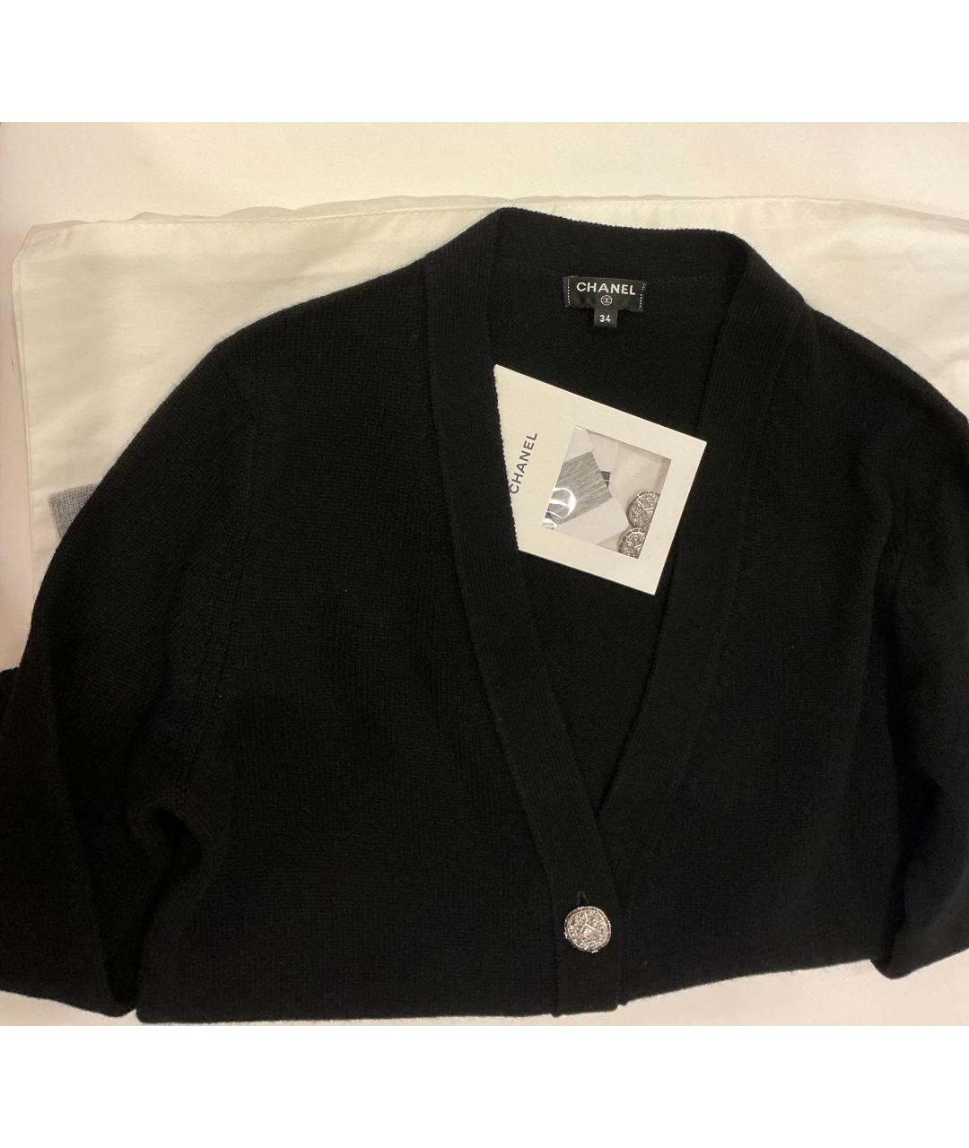 CHANEL Черный кашемировый кардиган, фото 2
