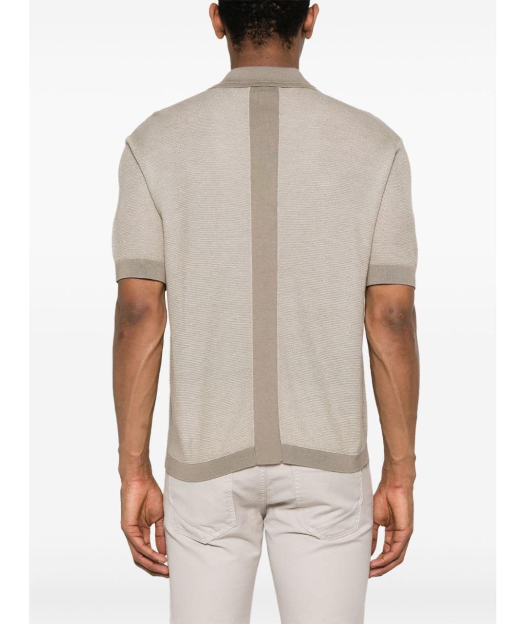 EMPORIO ARMANI Бежевое поло с коротким рукавом, фото 2