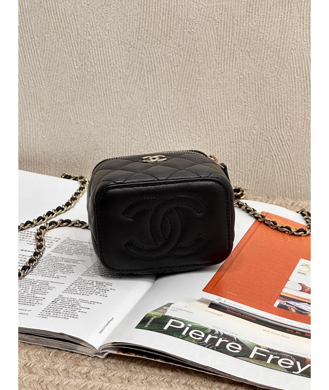 CHANEL Черная кожаная сумка через плечо, фото 4