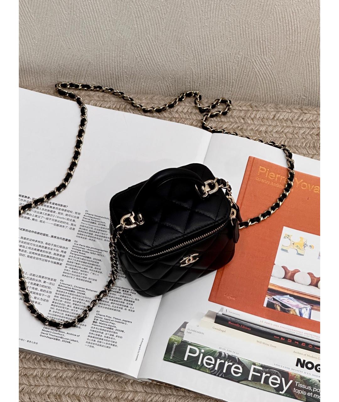 CHANEL Черная кожаная сумка через плечо, фото 3