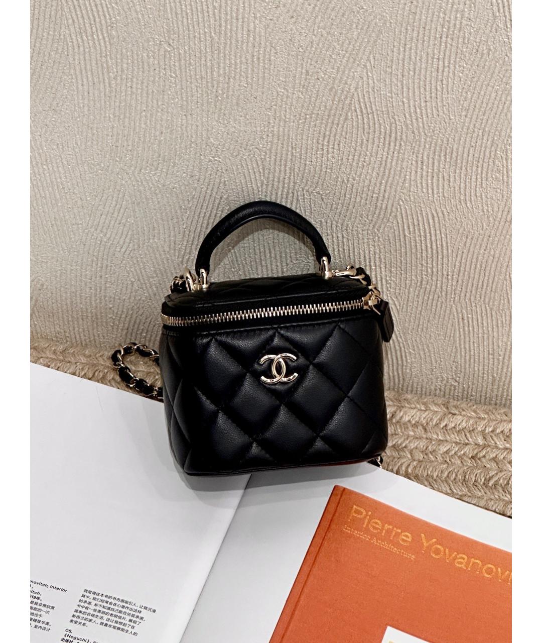 CHANEL Черная кожаная сумка через плечо, фото 5
