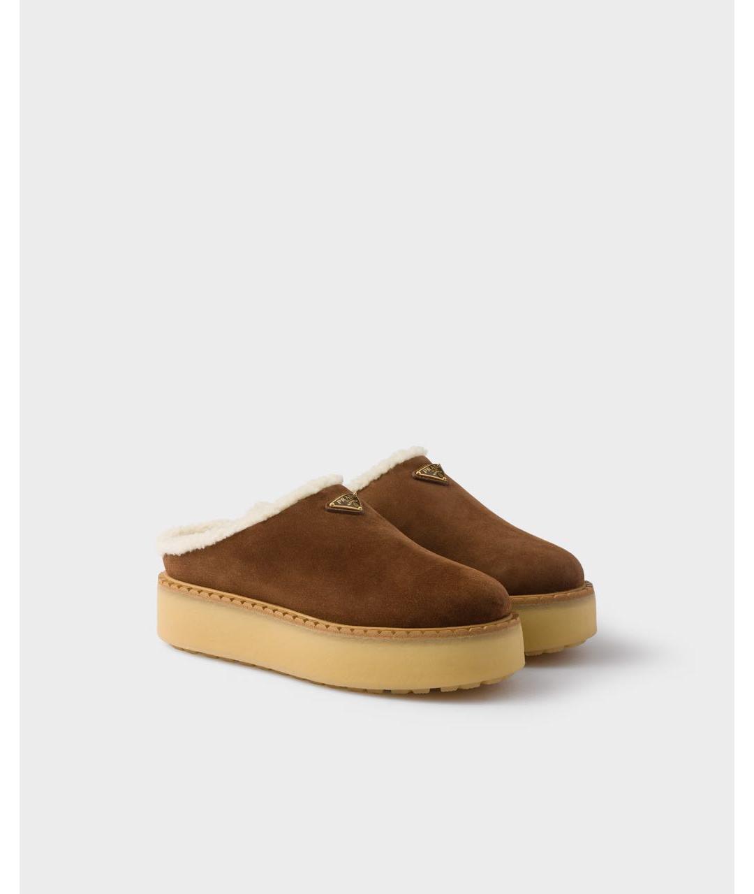 PRADA Коричневые кожаные мюли, фото 2