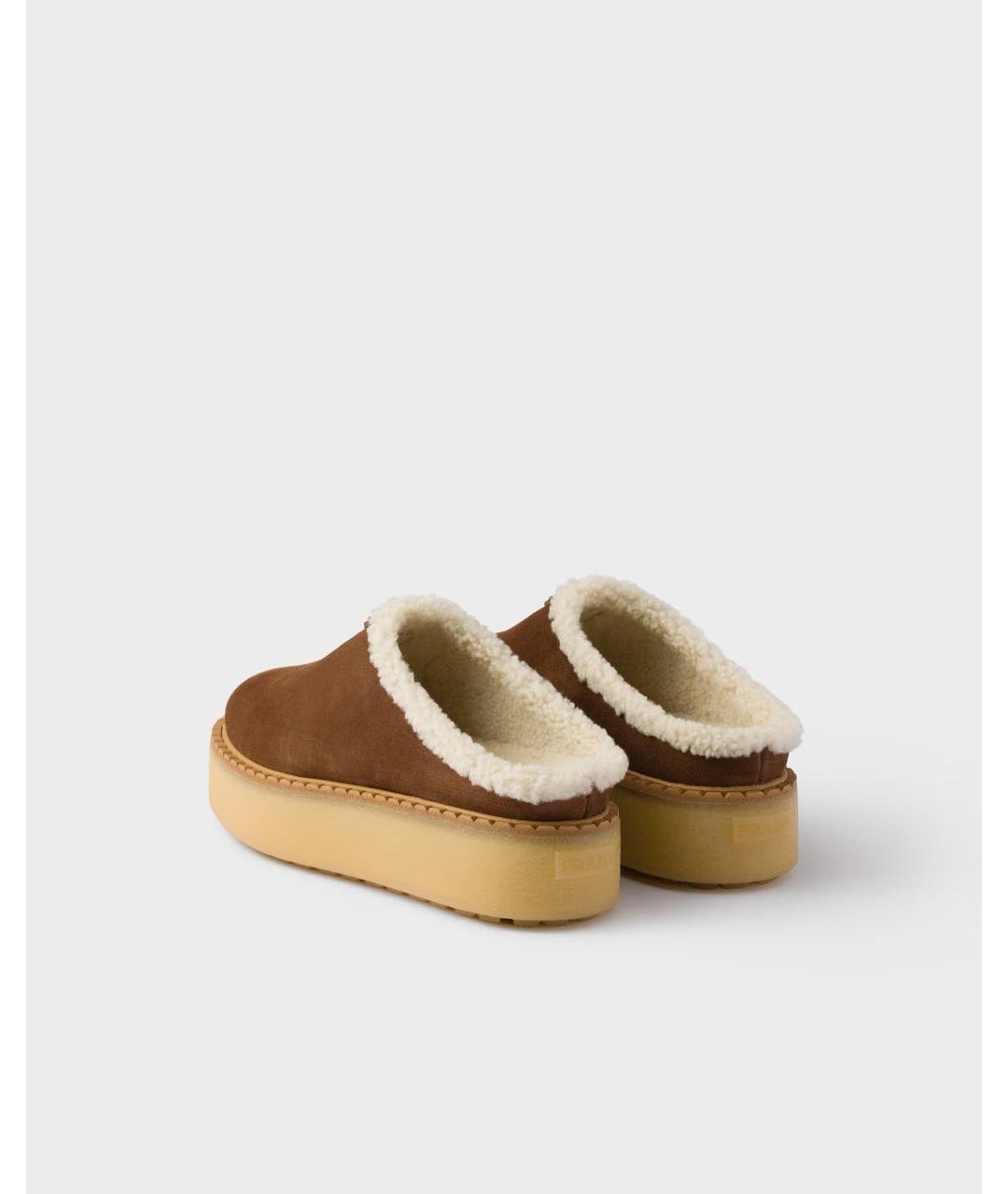 PRADA Коричневые кожаные мюли, фото 4