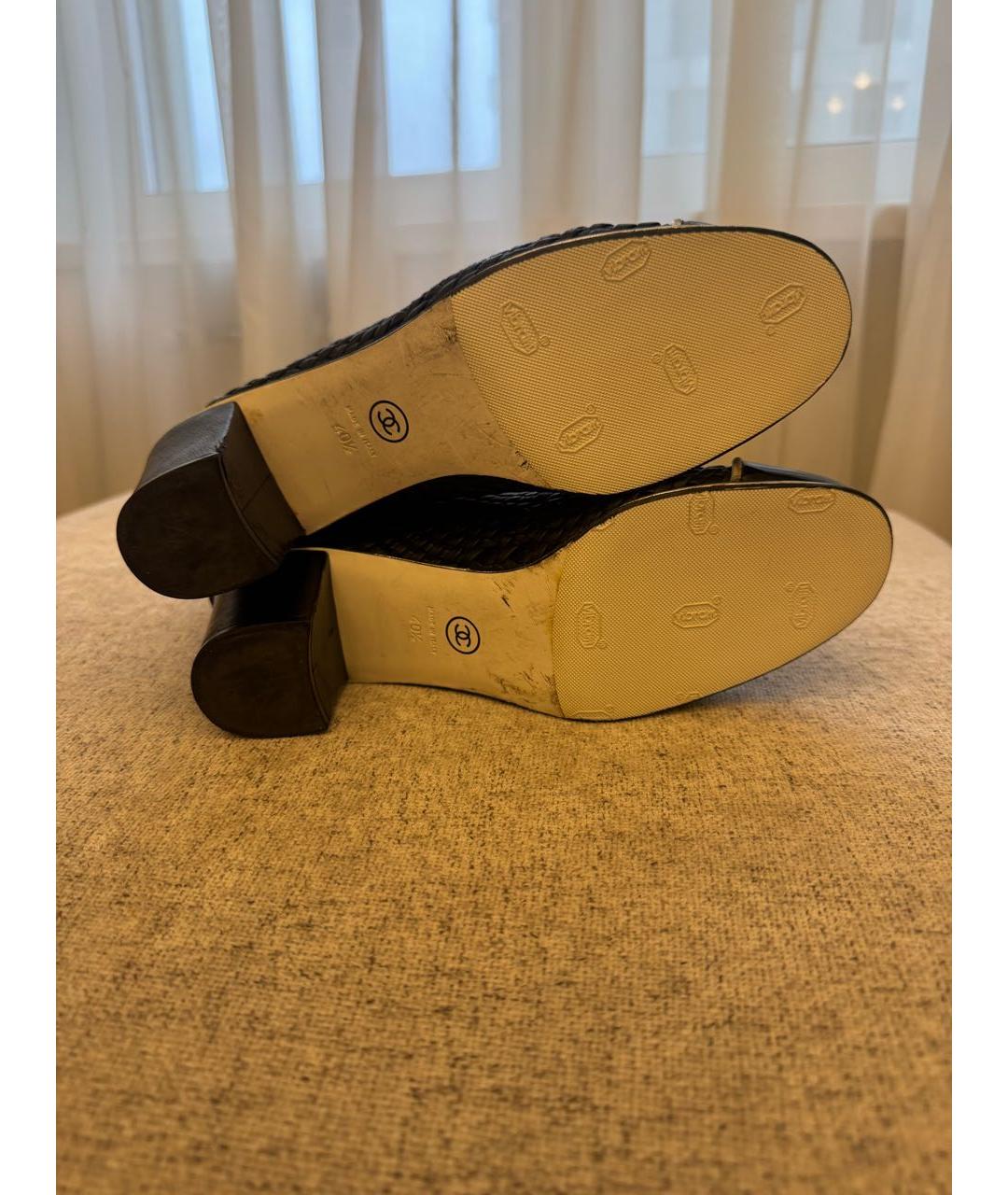 CHANEL Черные кожаные ботильоны, фото 6