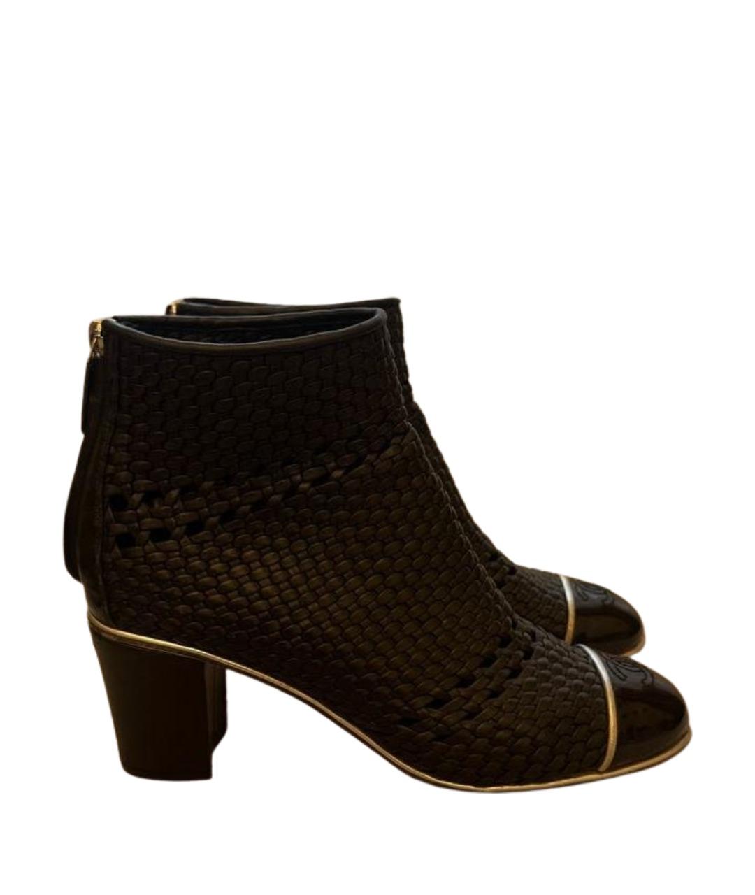 CHANEL Черные кожаные ботильоны, фото 1