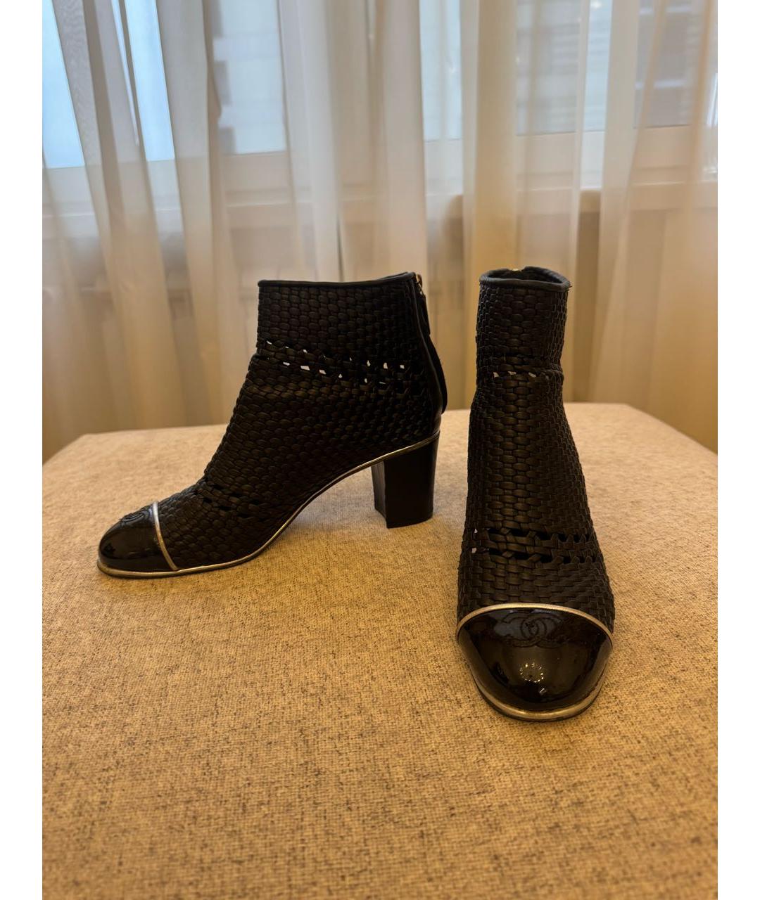 CHANEL Черные кожаные ботильоны, фото 5