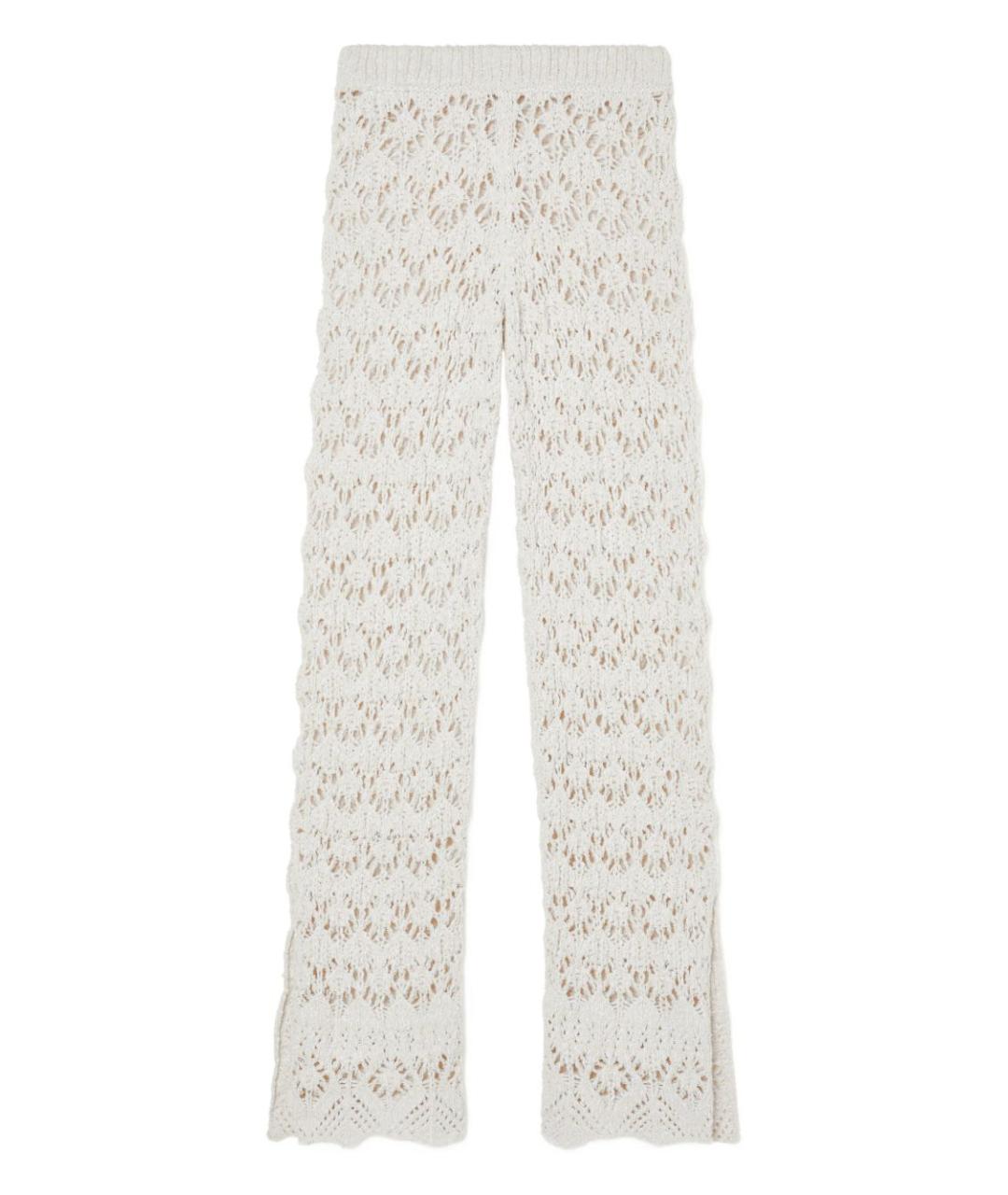 ALANUI Бежевые хлопковые прямые брюки, фото 1