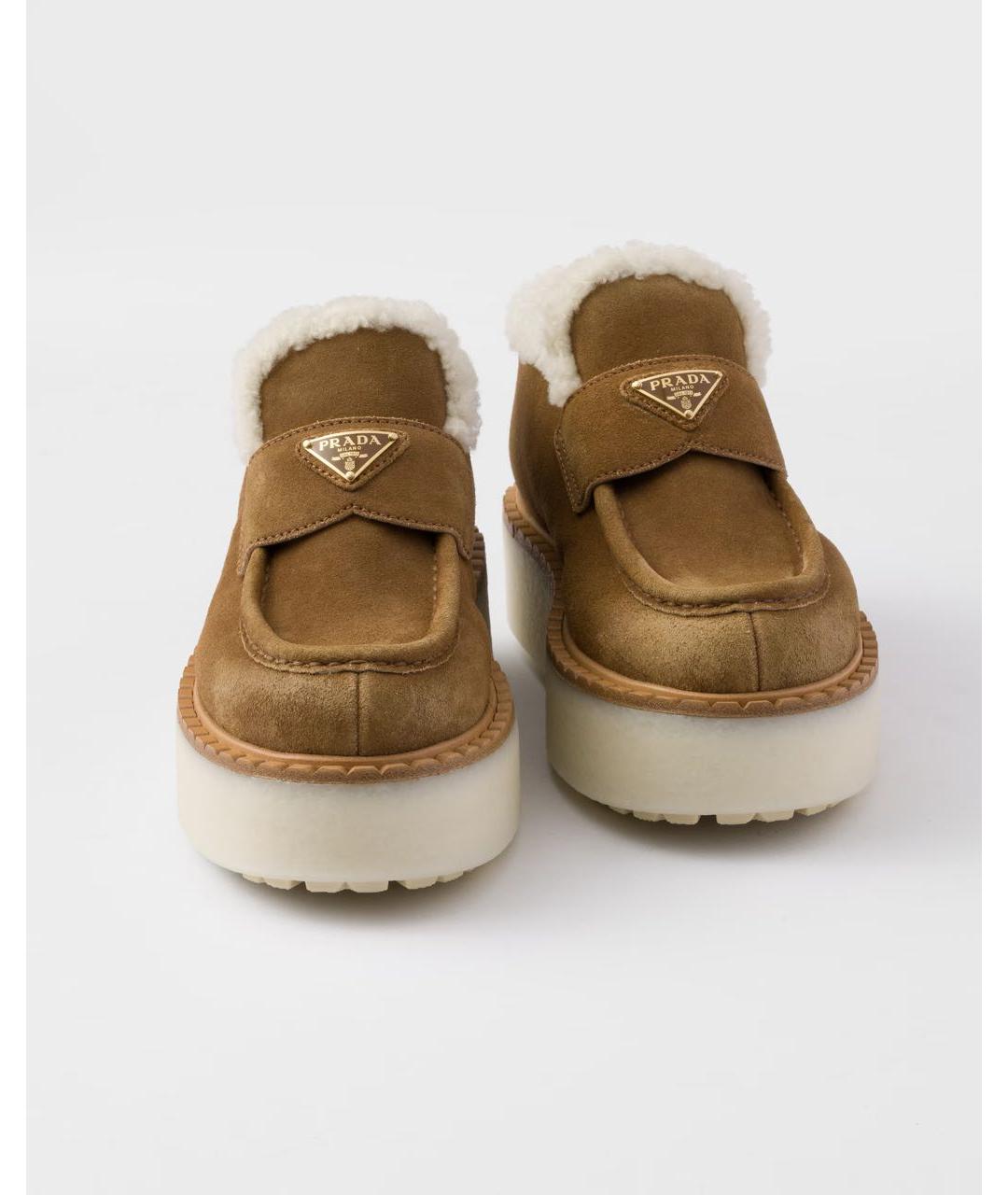 PRADA Коричневые кожаные лоферы, фото 6