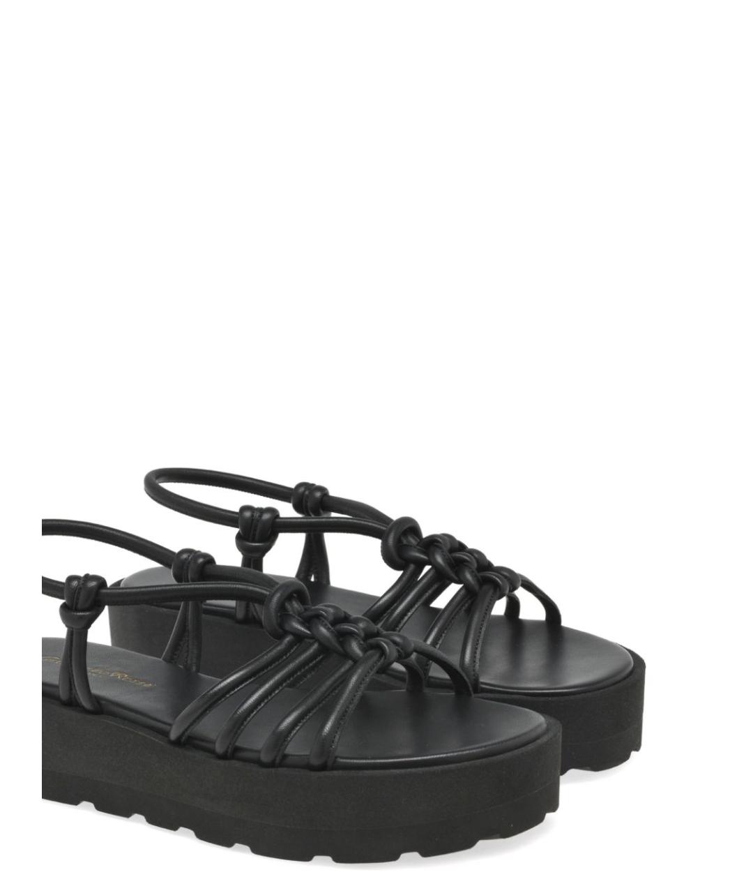 GIANVITO ROSSI Черные кожаные босоножки, фото 2