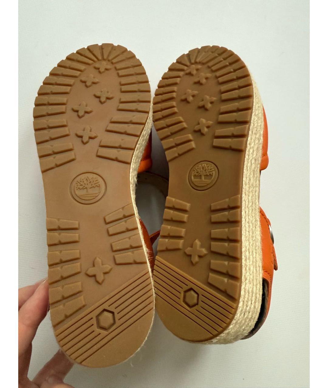 TIMBERLAND Оранжевое кожаные босоножки, фото 4
