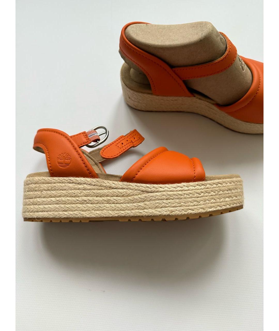 TIMBERLAND Оранжевое кожаные босоножки, фото 6