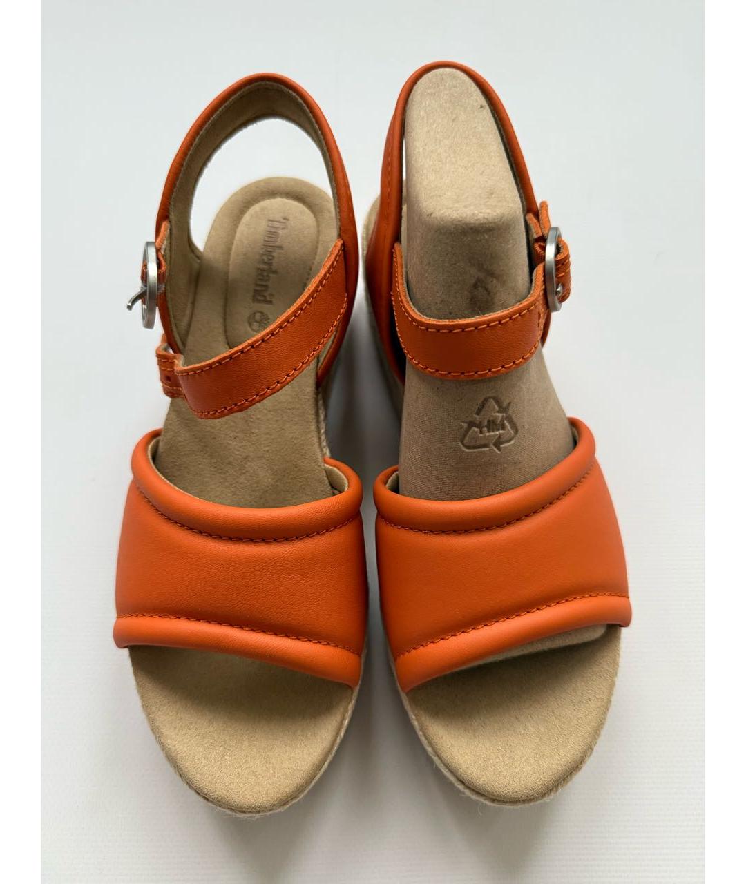 TIMBERLAND Оранжевое кожаные босоножки, фото 3