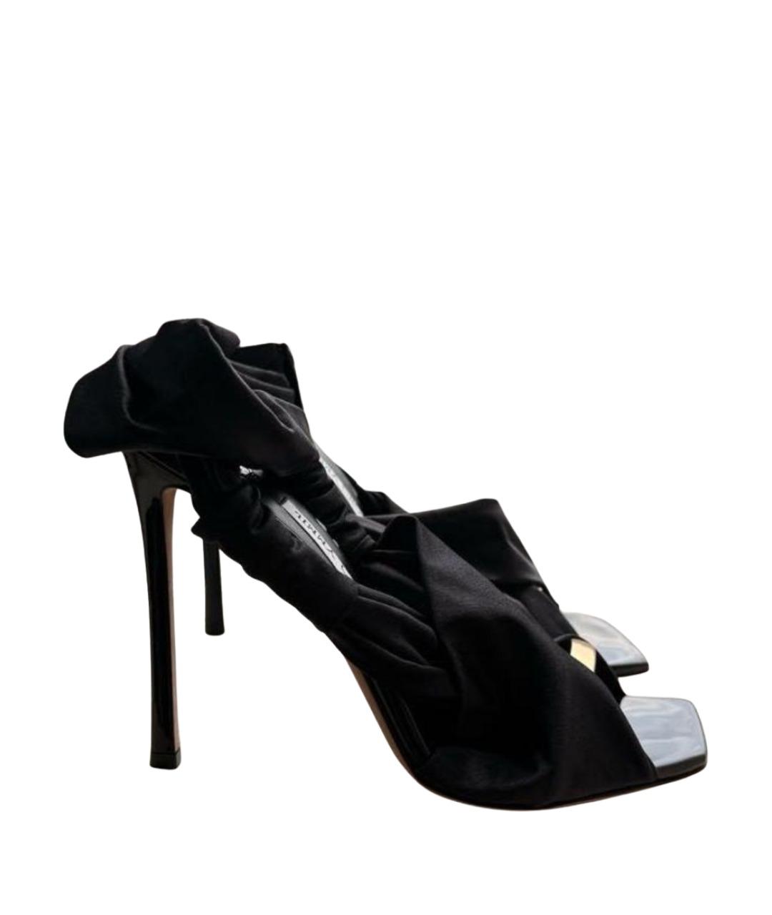 JIMMY CHOO Черные текстильные босоножки, фото 1