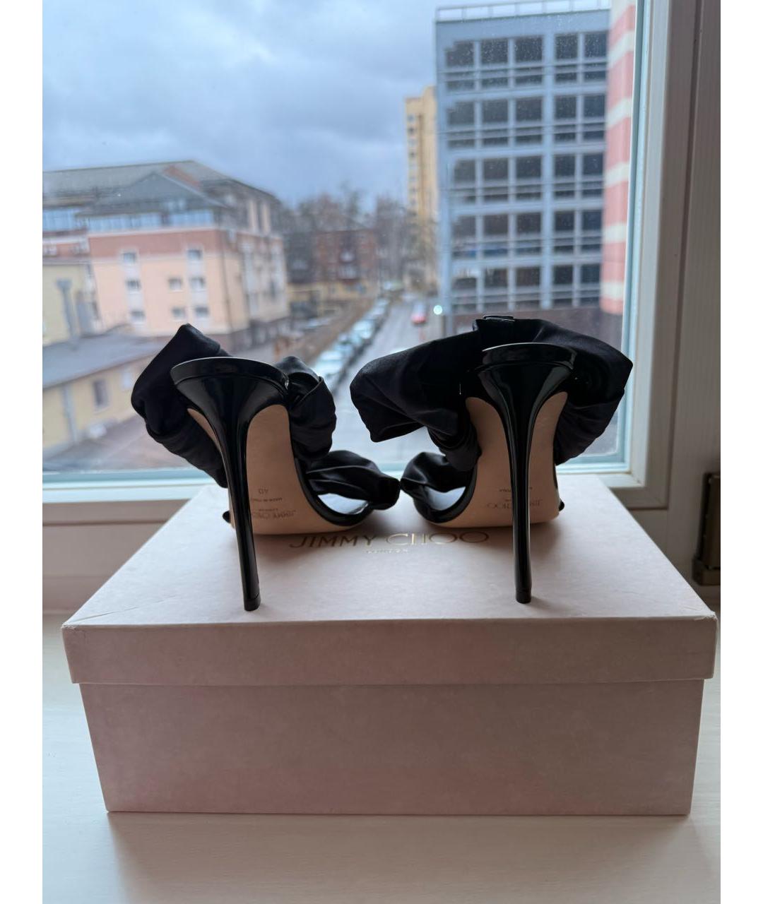 JIMMY CHOO Черные текстильные босоножки, фото 4