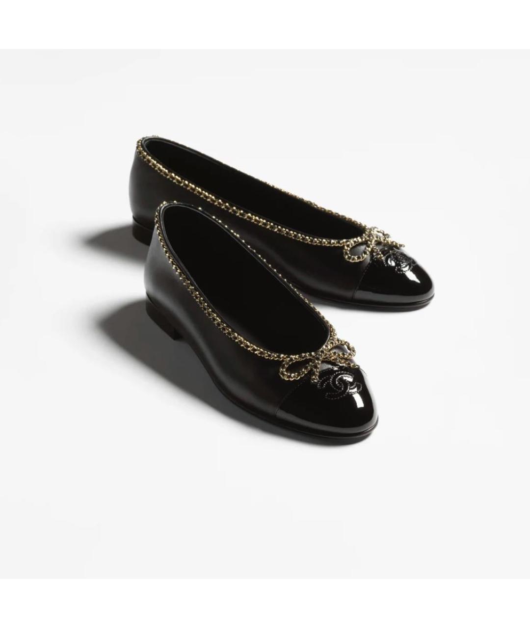 CHANEL Черные кожаные балетки, фото 2