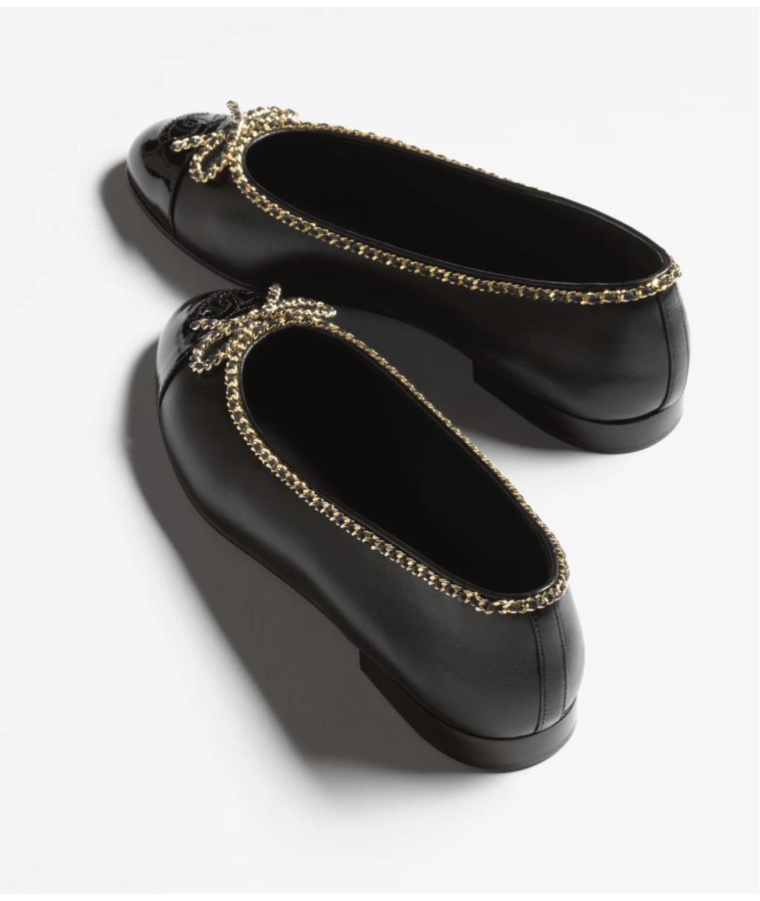 CHANEL Черные кожаные балетки, фото 3