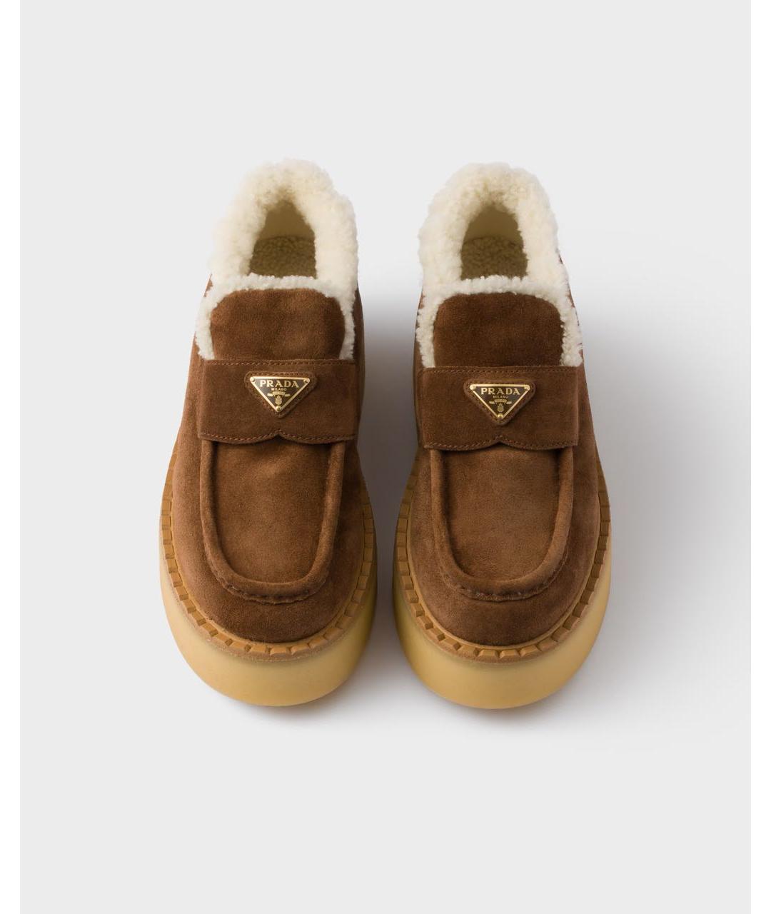 PRADA Коричневые кожаные лоферы, фото 3