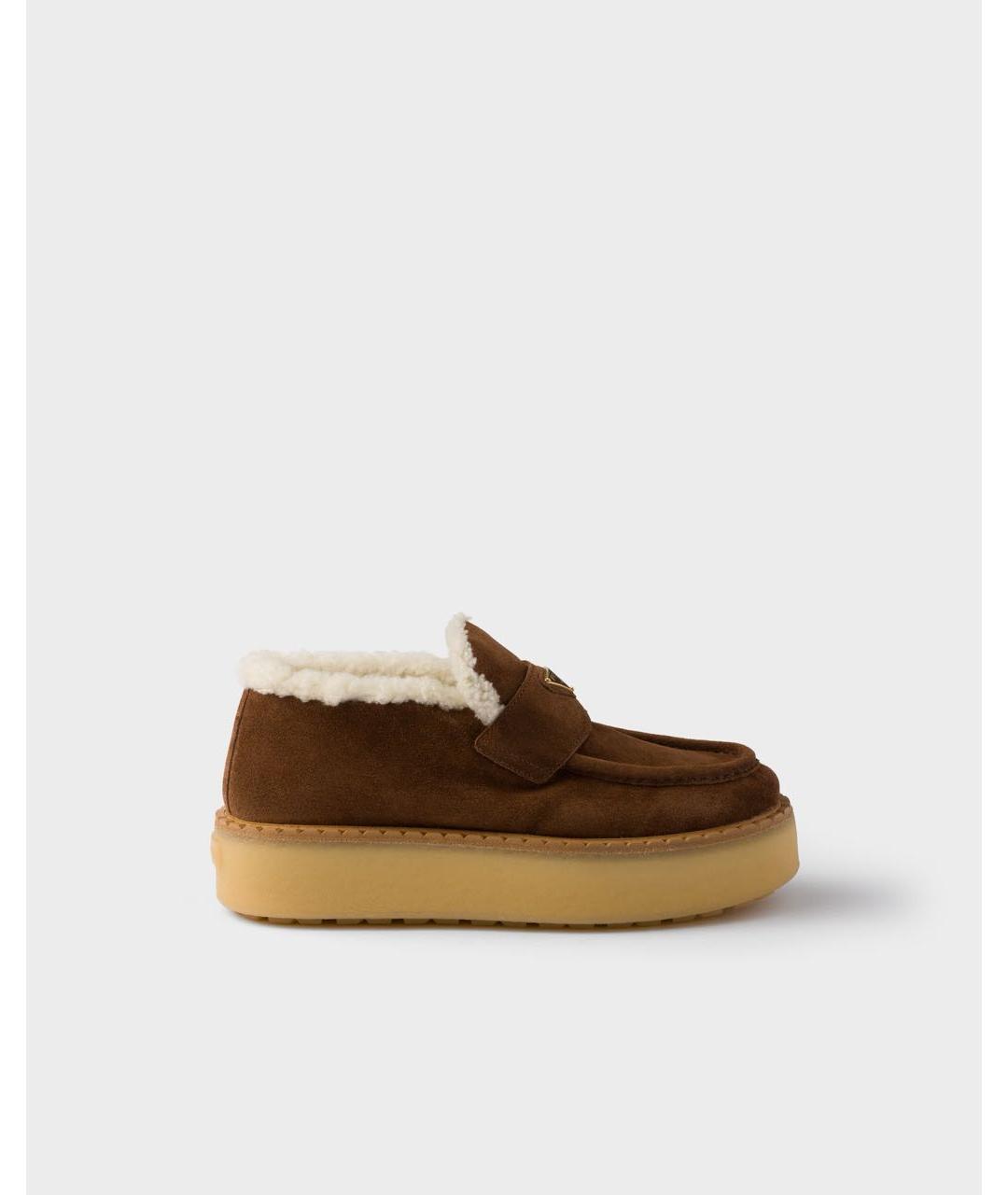 PRADA Коричневые кожаные лоферы, фото 6