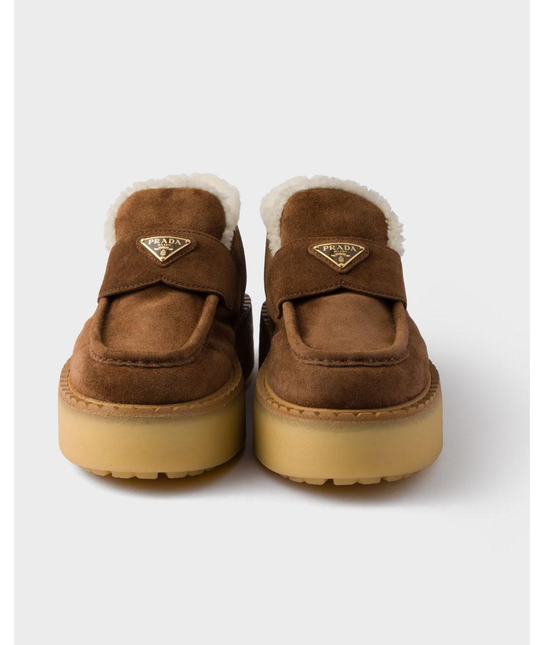 PRADA Коричневые кожаные лоферы, фото 5