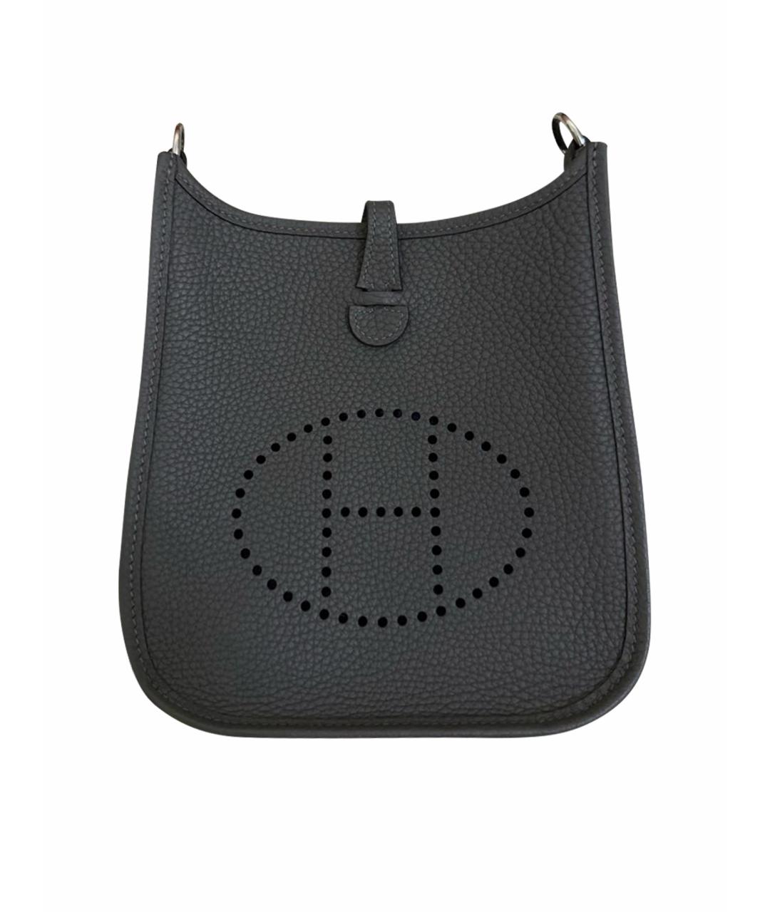 HERMES Серая кожаная сумка через плечо, фото 1