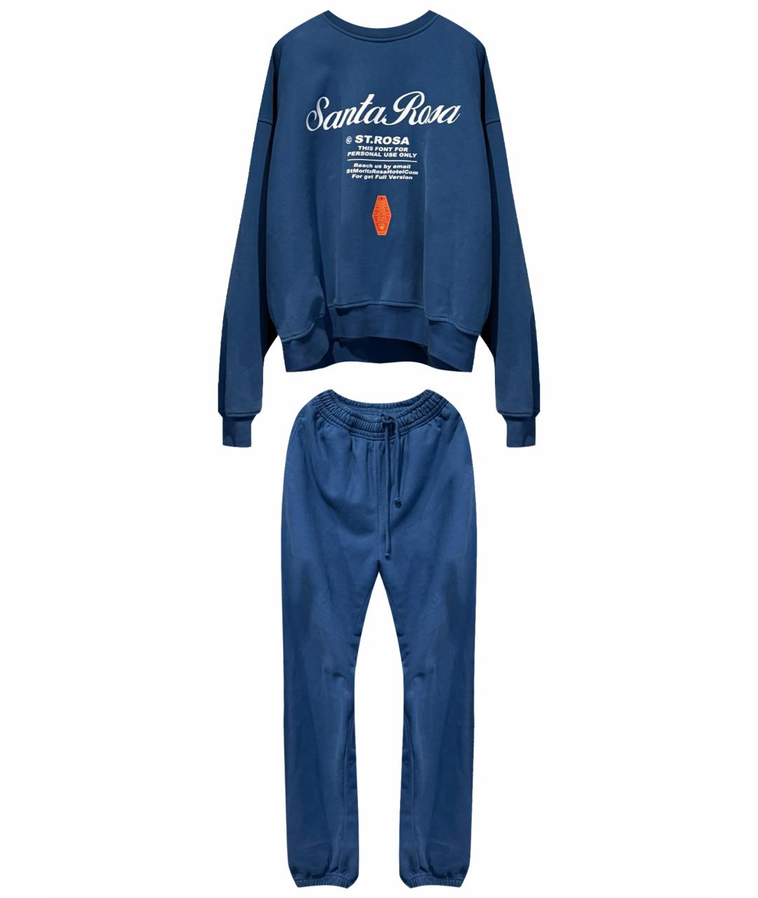 PLANTA ROSA Темно-синий хлопковый костюм с брюками, фото 1