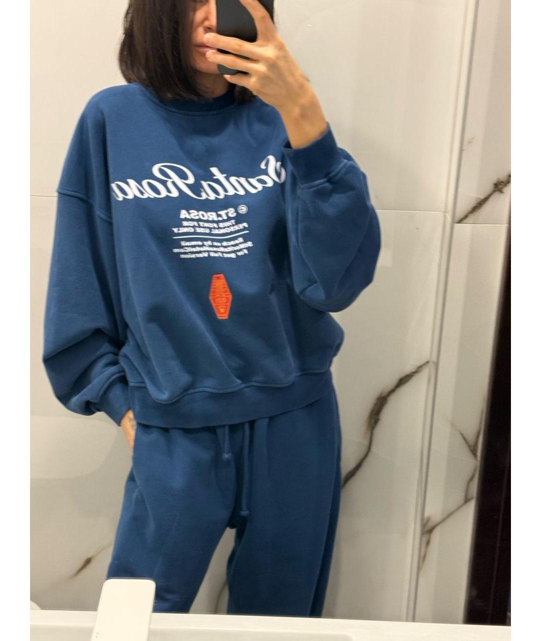 PLANTA ROSA Темно-синий хлопковый костюм с брюками, фото 5