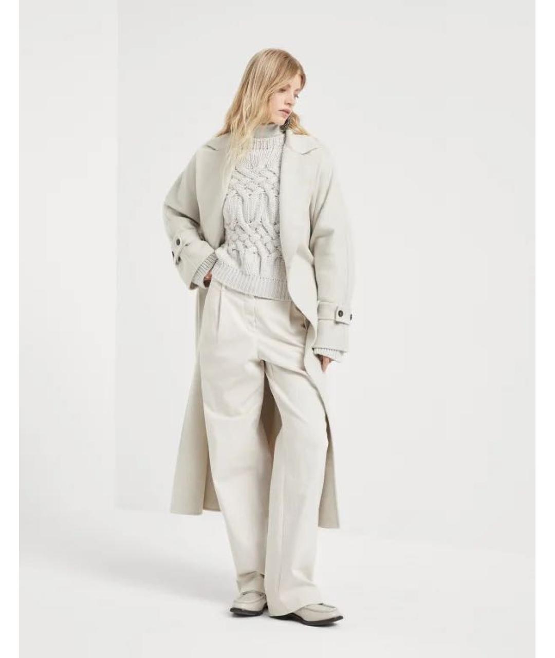 BRUNELLO CUCINELLI Бежевое кашемировое пальто, фото 6