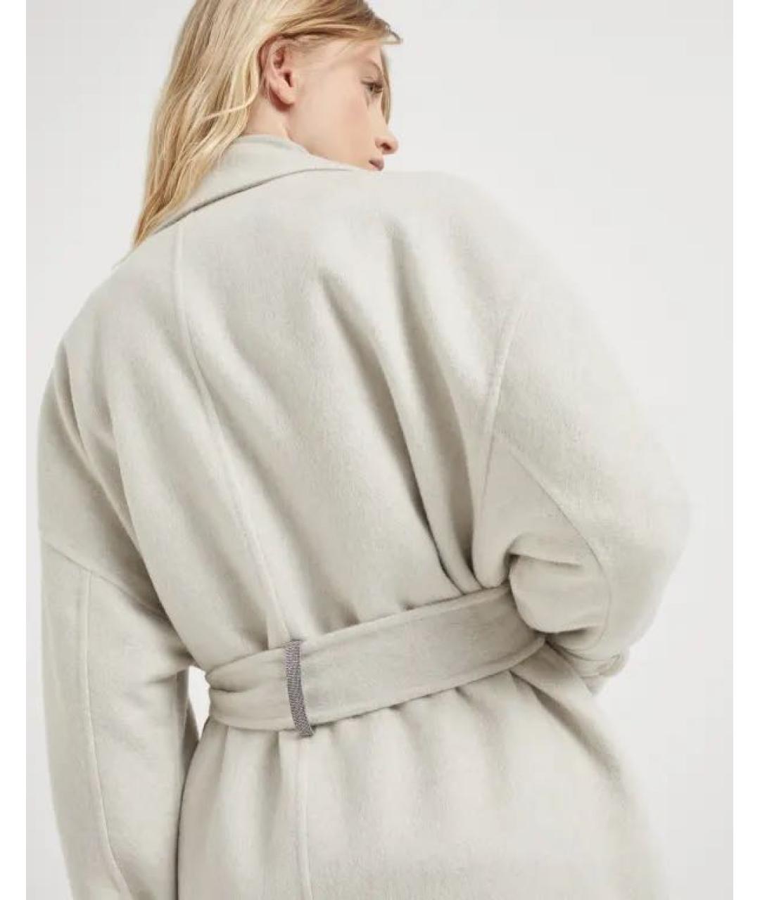 BRUNELLO CUCINELLI Бежевое кашемировое пальто, фото 4