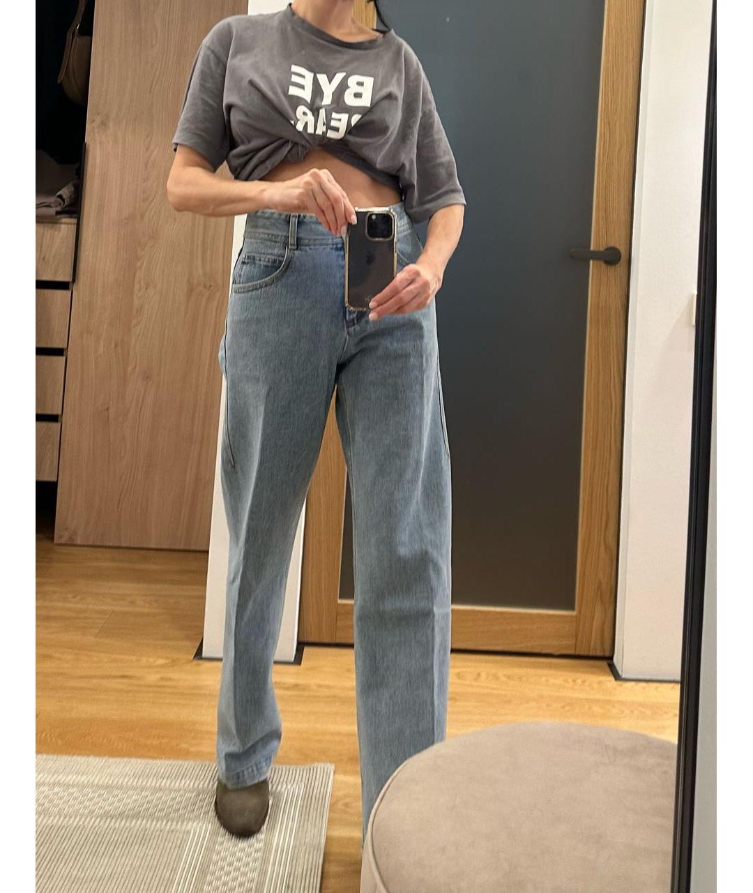 LOW CLASSIC Голубые хлопковые прямые джинсы, фото 8