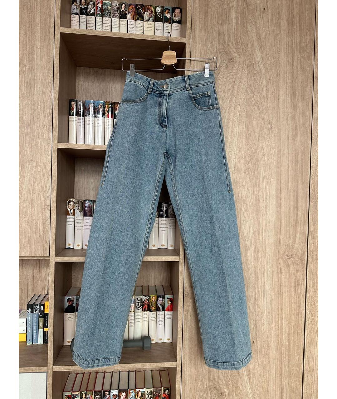 LOW CLASSIC Голубые хлопковые прямые джинсы, фото 3