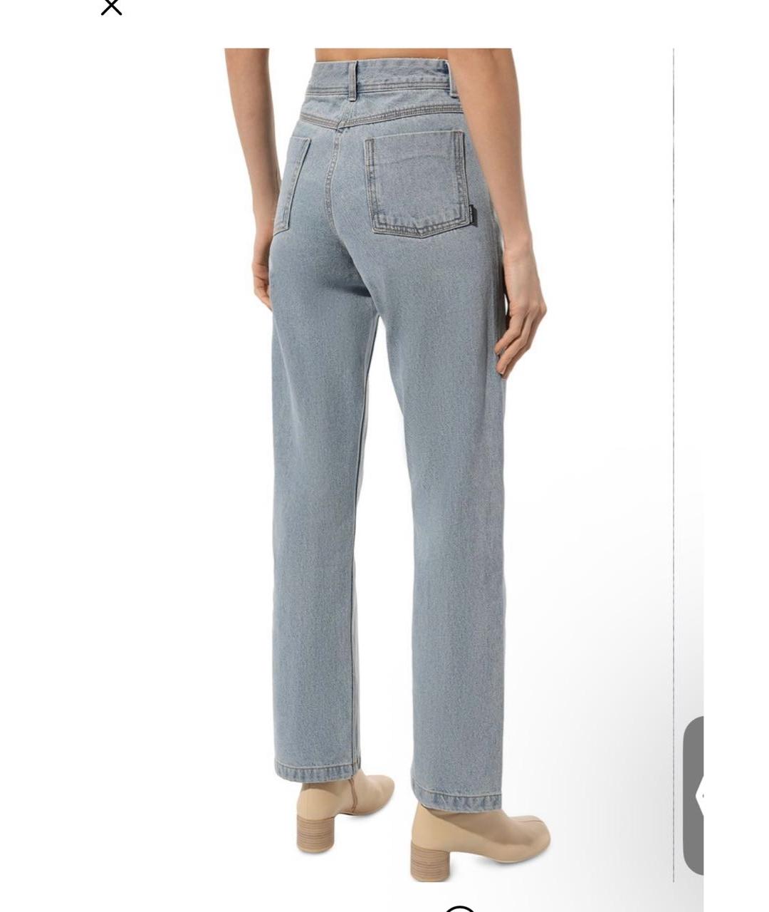 LOW CLASSIC Голубые хлопковые прямые джинсы, фото 2