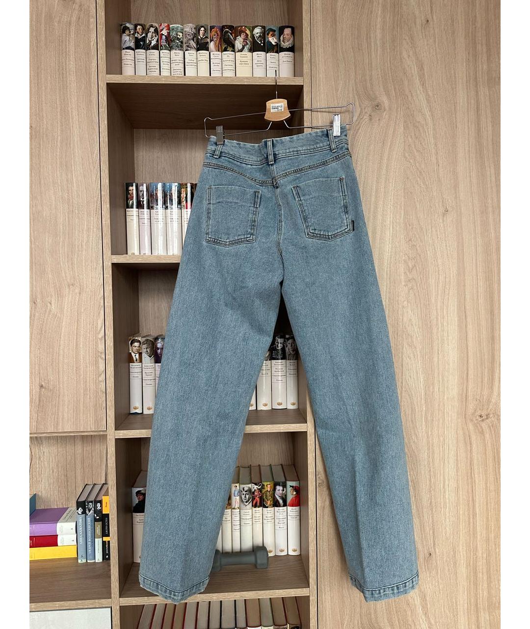 LOW CLASSIC Голубые хлопковые прямые джинсы, фото 4