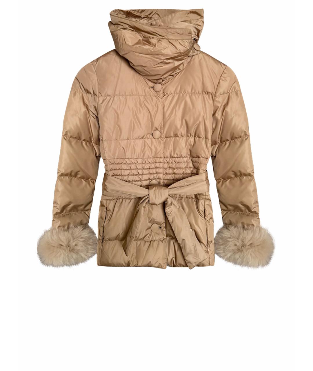 BLUGIRL Бежевый полиамидовый пуховик, фото 1