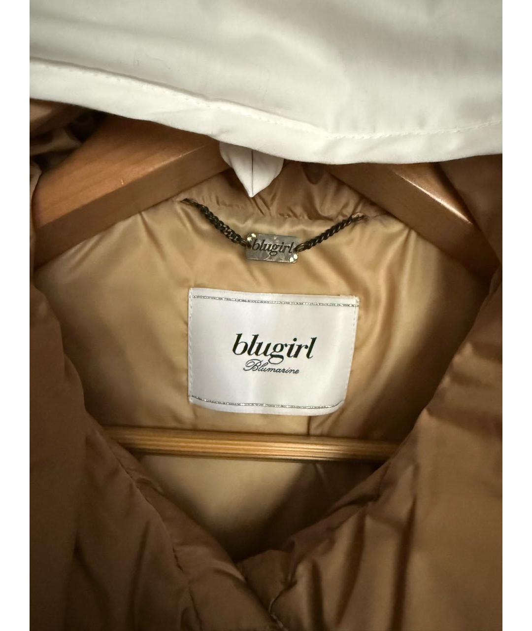 BLUGIRL Бежевый полиамидовый пуховик, фото 3