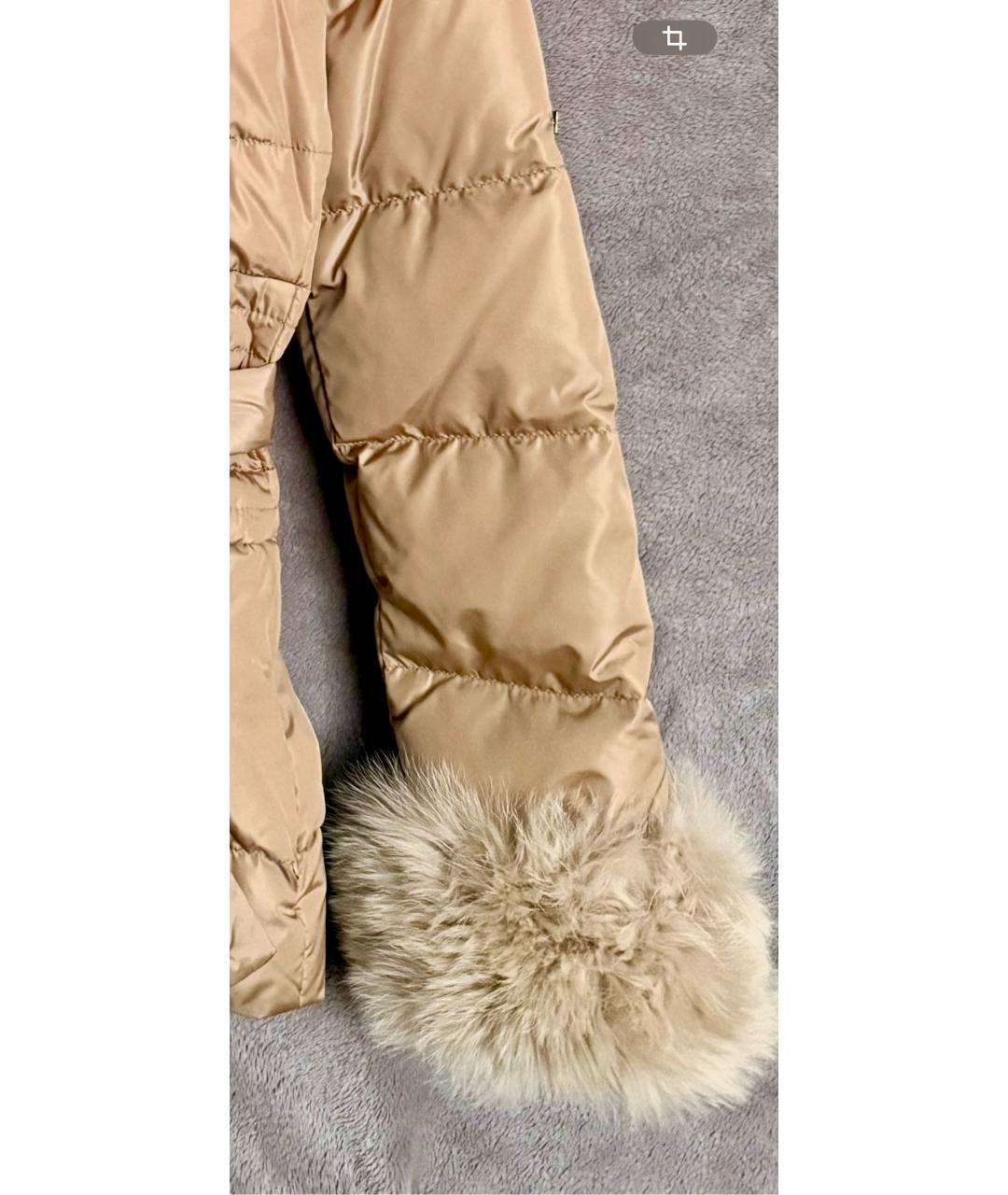 BLUGIRL Бежевый полиамидовый пуховик, фото 4