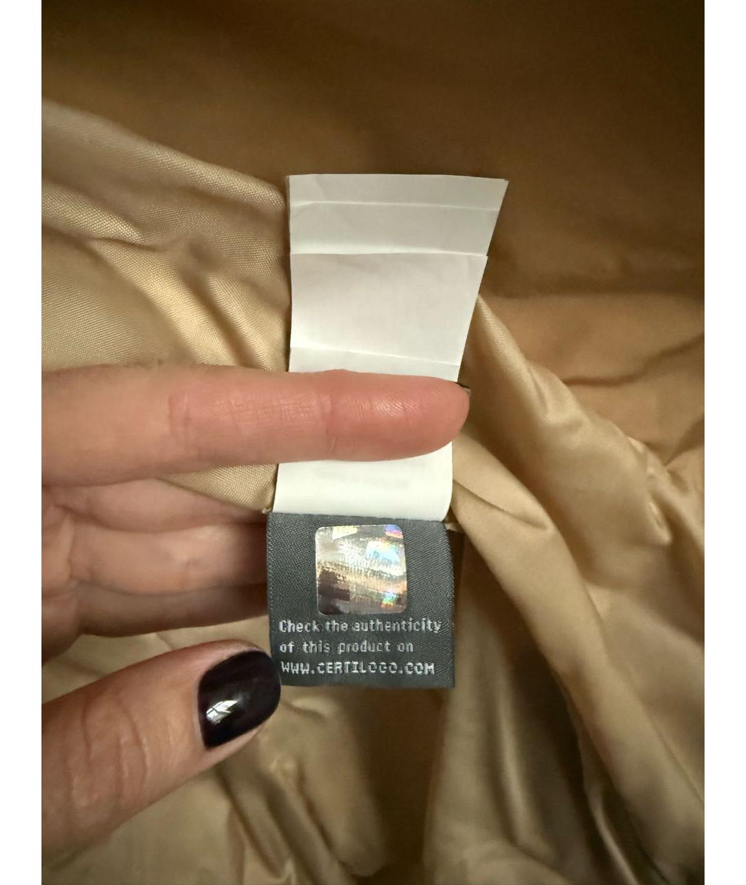 BLUGIRL Бежевый полиамидовый пуховик, фото 7