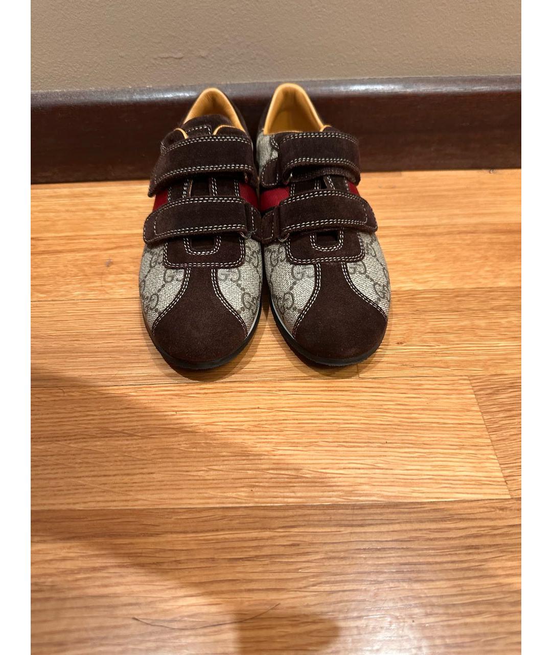 GUCCI Коричневые замшевые кеды, фото 2
