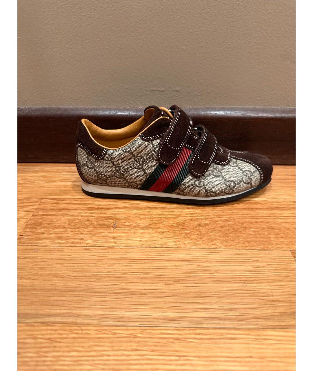 GUCCI Коричневые замшевые кеды, фото 8
