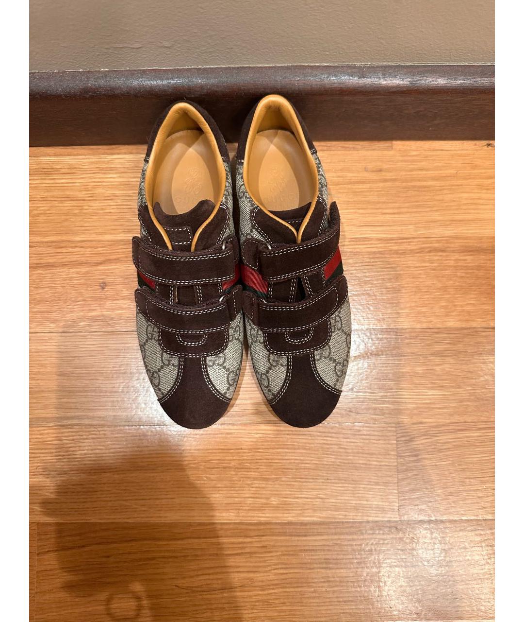 GUCCI Коричневые замшевые кеды, фото 3