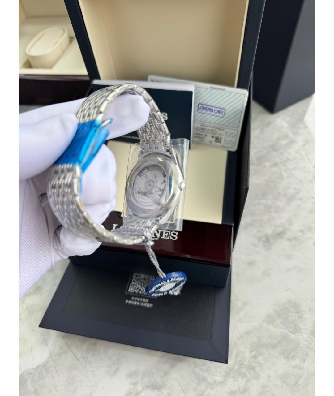 LONGINES Белые стальные часы, фото 5