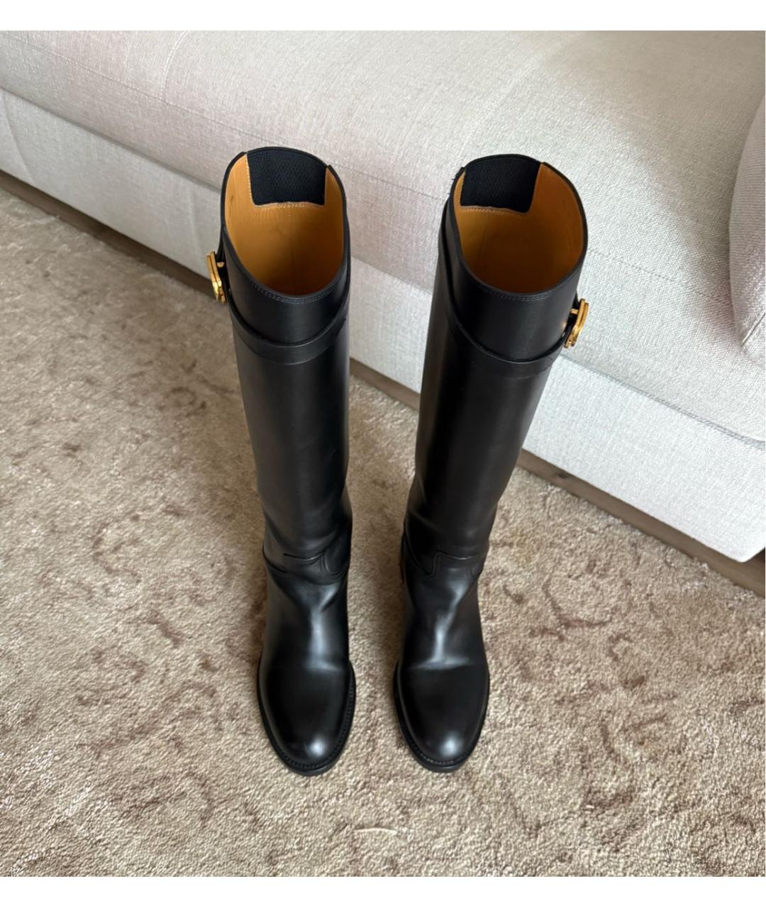 CHRISTIAN DIOR Черные кожаные сапоги, фото 3