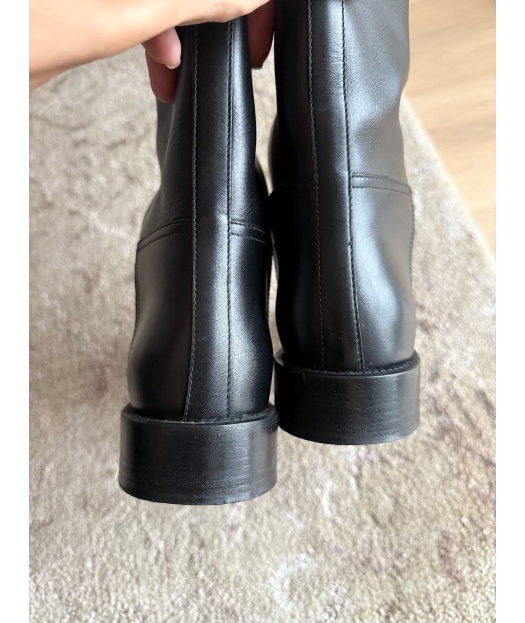 CHRISTIAN DIOR Черные кожаные сапоги, фото 5