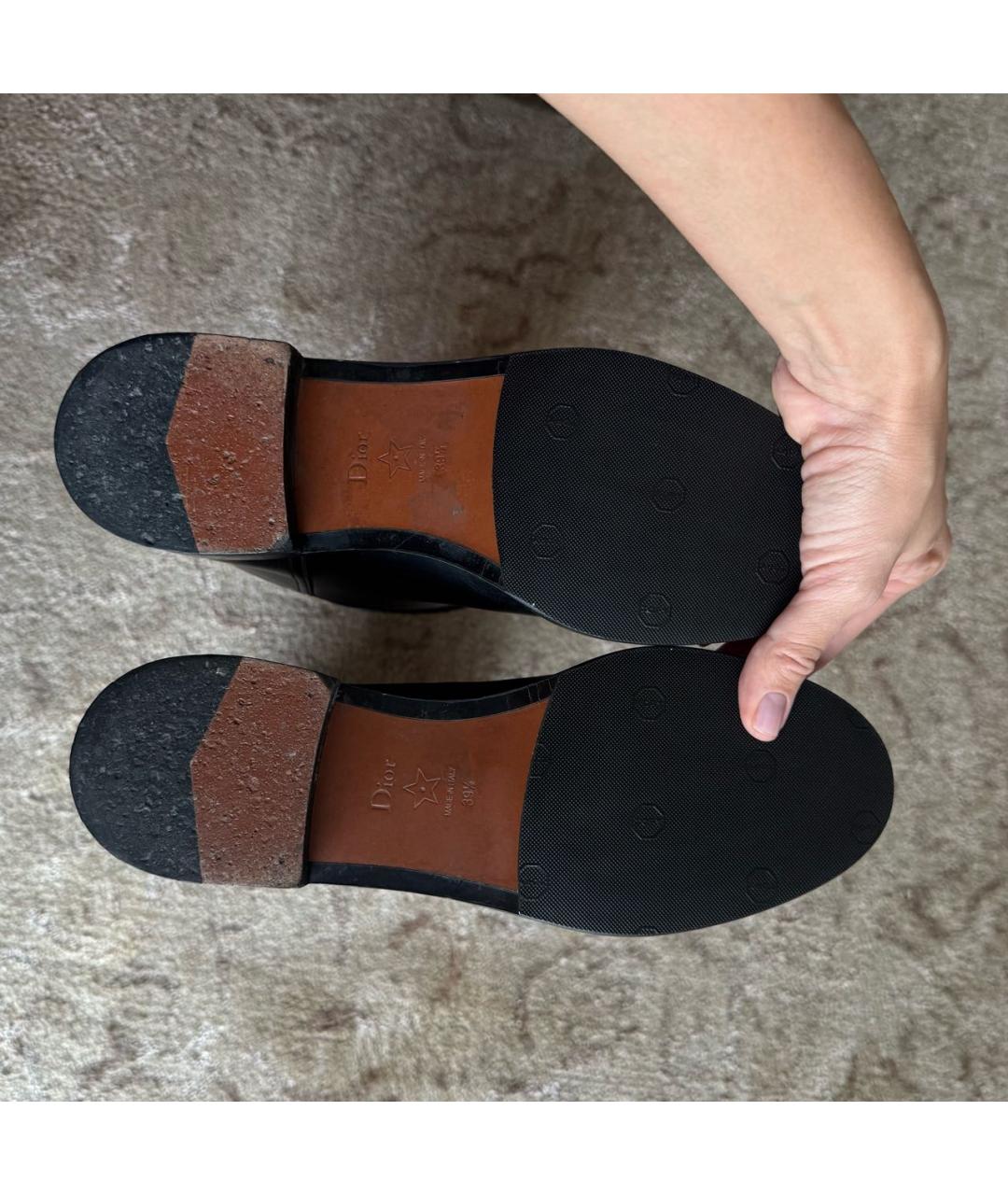 CHRISTIAN DIOR Черные кожаные сапоги, фото 8