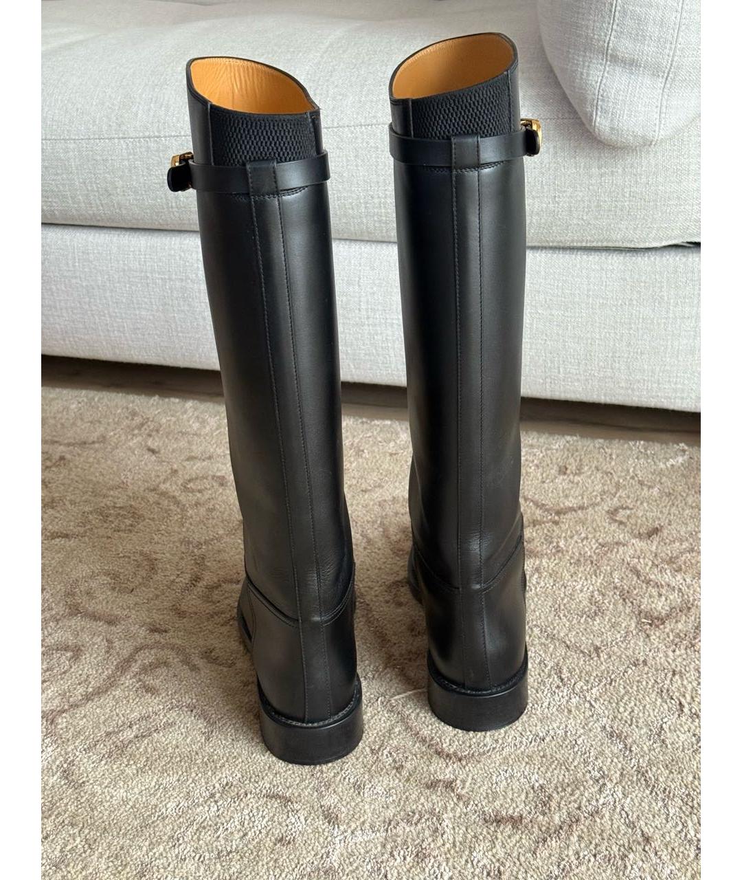CHRISTIAN DIOR Черные кожаные сапоги, фото 4