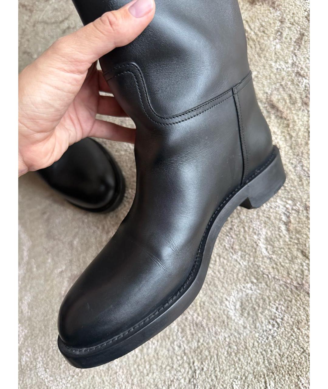 CHRISTIAN DIOR Черные кожаные сапоги, фото 7