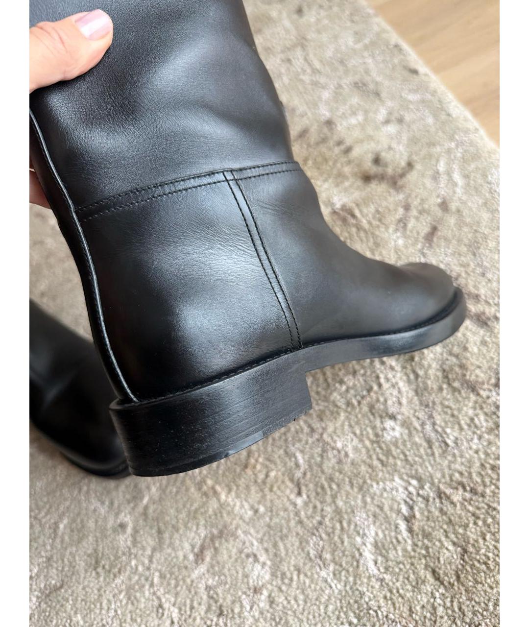 CHRISTIAN DIOR Черные кожаные сапоги, фото 6