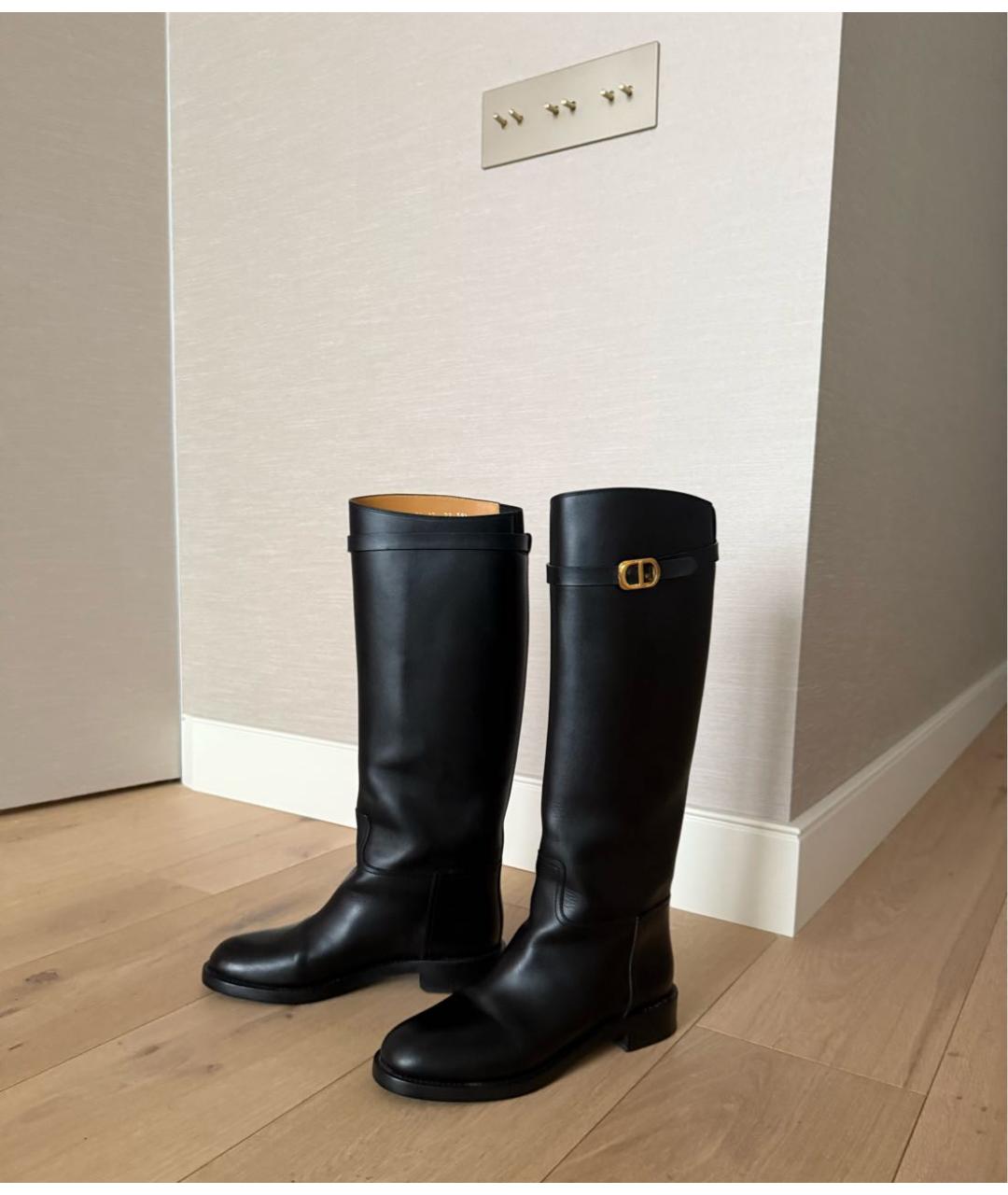 CHRISTIAN DIOR Черные кожаные сапоги, фото 9
