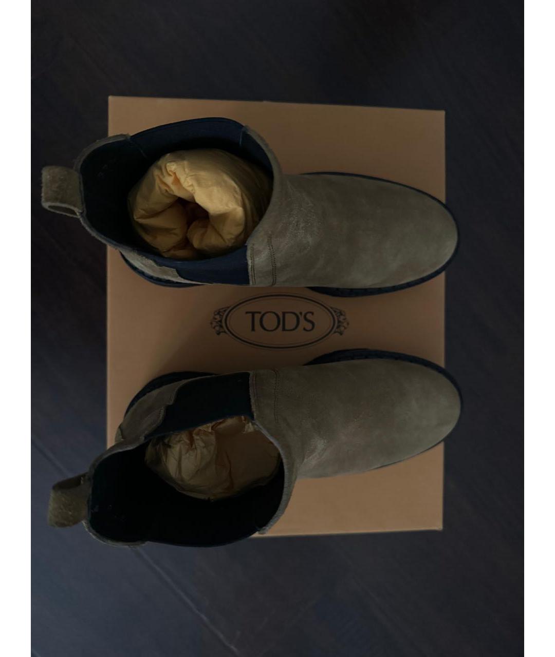 TOD'S Коричневые замшевые полусапоги, фото 3